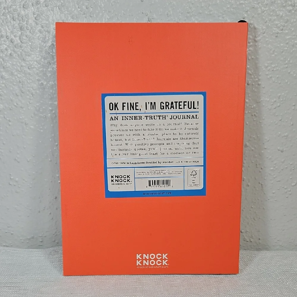 Orange 'Ok Fine, I'm Grateful!' Knock Knock Daily journal